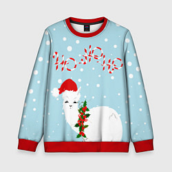 Детский свитшот Лама в роли Санта Клауса