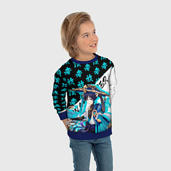 Свитшот детский Странник - Геншин Импакт, цвет: 3D-синий — фото 2