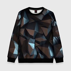 Свитшот детский Черная геометрическая абстракция - объемные грани, цвет: 3D-черный
