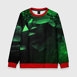 Свитшот детский Видение зеленого в абстракции, цвет: 3D-красный