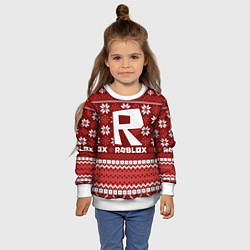 Свитшот детский Roblox christmas sweater, цвет: 3D-белый — фото 2