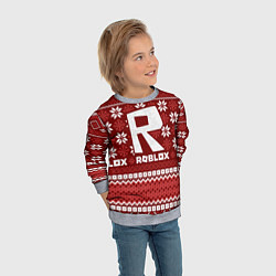 Свитшот детский Roblox christmas sweater, цвет: 3D-меланж — фото 2