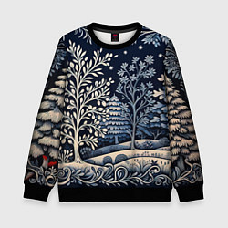 Свитшот детский Ледяные узоры нового года, цвет: 3D-черный