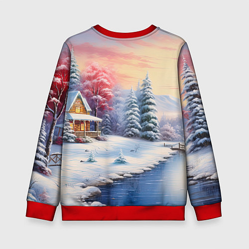 Детский свитшот Сказочная метель подарков / 3D-Красный – фото 2