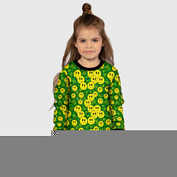 Свитшот детский Камуфляжные смайлики, цвет: 3D-черный — фото 2