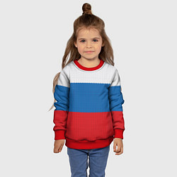 Свитшот детский Вязаный российский флаг, цвет: 3D-красный — фото 2