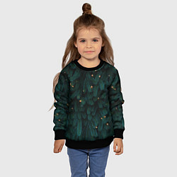 Свитшот детский Ёлка и гирлянды, цвет: 3D-черный — фото 2