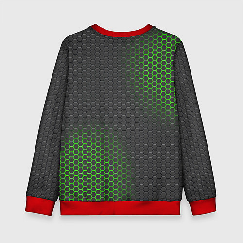 Детский свитшот Карбон с неоновой подсветкой / 3D-Красный – фото 2