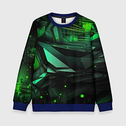 Свитшот детский Мир абстрактной зелени, цвет: 3D-синий