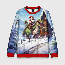 Детский свитшот Санта на драконе 2024