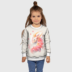 Свитшот детский Милый розовый дракон, цвет: 3D-белый — фото 2