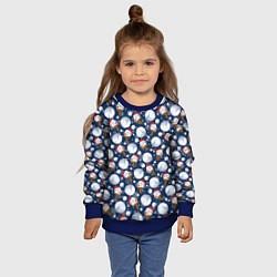 Свитшот детский Весёлые снеговики - паттерн, цвет: 3D-синий — фото 2