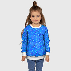 Свитшот детский Голубая мозаика, цвет: 3D-белый — фото 2