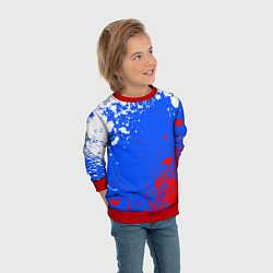 Свитшот детский Флаг России - брызги, цвет: 3D-красный — фото 2