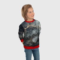 Свитшот детский Темно-серый мрамор, цвет: 3D-красный — фото 2