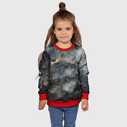 Свитшот детский Темно-серый мрамор, цвет: 3D-красный — фото 2
