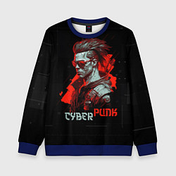 Свитшот детский Cyberpunk man, цвет: 3D-синий