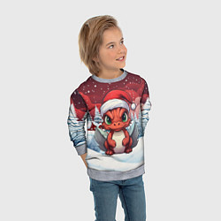 Свитшот детский Символ нового 2024 года маленький дракошка, цвет: 3D-меланж — фото 2