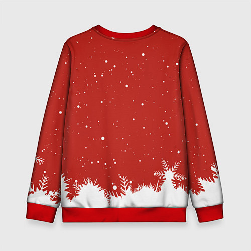 Детский свитшот Встречайте 2024 год зеленого дракона / 3D-Красный – фото 2