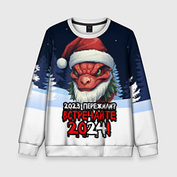 Детский свитшот Красный злой дракон 2024