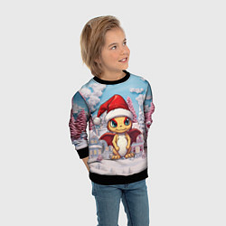 Свитшот детский Новый год 2024 символ года дракон, цвет: 3D-черный — фото 2