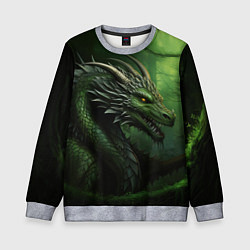Детский свитшот Зеленый дракон символ 2024
