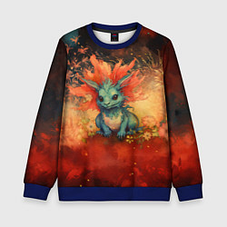 Детский свитшот Дракон на фоне салютов