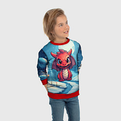 Свитшот детский Злой красный дракоша, цвет: 3D-красный — фото 2