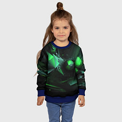 Свитшот детский Геометрическая текстурная зеленая абстракция, цвет: 3D-синий — фото 2