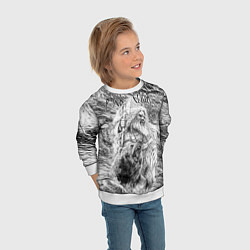 Свитшот детский Воин с топором и медведь, цвет: 3D-белый — фото 2