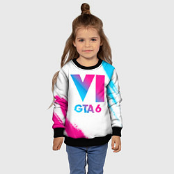 Свитшот детский GTA 6 neon gradient style, цвет: 3D-черный — фото 2