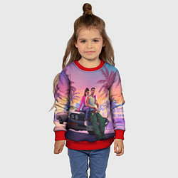 Свитшот детский Люсия с парнем gta 6, цвет: 3D-красный — фото 2