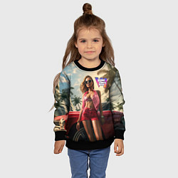 Свитшот детский Девушка GTA 6, цвет: 3D-черный — фото 2