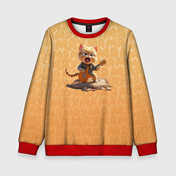 Детский свитшот Рыжий кот с гитарой