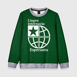Свитшот детский Эсперанто-международный язык, цвет: 3D-меланж