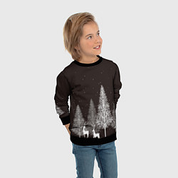 Свитшот детский Олени в лесу, цвет: 3D-черный — фото 2