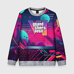 Детский свитшот GTA 6 логотип и абстракция