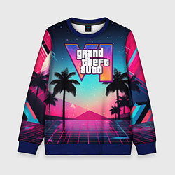 Свитшот детский GTA 6 summer abstract, цвет: 3D-синий