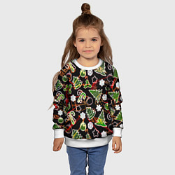 Свитшот детский Ёлочные игрушки и ёлки, цвет: 3D-белый — фото 2