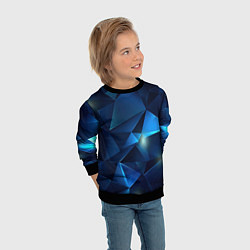 Свитшот детский Синяя геометрическая абстракция, цвет: 3D-черный — фото 2