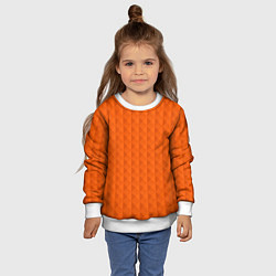 Свитшот детский Объёмные пирамиды сочный апельсиновый, цвет: 3D-белый — фото 2