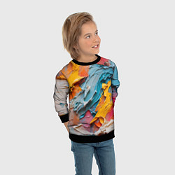 Свитшот детский Абстрактная живопись акрилом, цвет: 3D-черный — фото 2