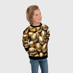 Свитшот детский Золотые Пасхальные яйца, цвет: 3D-черный — фото 2