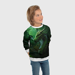 Свитшот детский Зеленый лесной дракон 2024, цвет: 3D-белый — фото 2