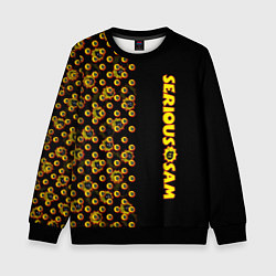 Свитшот детский Serious Sam pattern game, цвет: 3D-черный