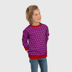 Свитшот детский Розовые и чёрные треугольники, цвет: 3D-красный — фото 2
