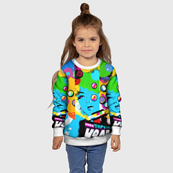 Свитшот детский Girls face - pop art, цвет: 3D-белый — фото 2