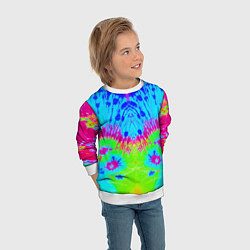 Свитшот детский Tie-Dye abstraction, цвет: 3D-белый — фото 2