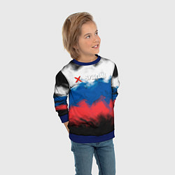 Свитшот детский Слово пацана краски триколор, цвет: 3D-синий — фото 2