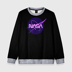 Свитшот детский NASA neon space, цвет: 3D-меланж